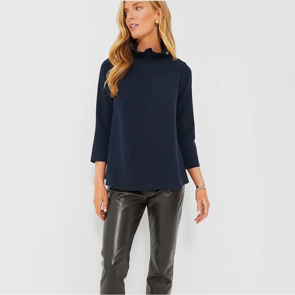 Tuckernuck Navy Faye Blouse size small
